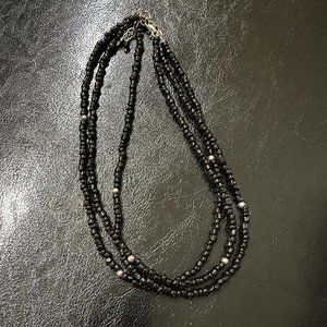 Silpada onyx multi strand sterling N1500 necklace